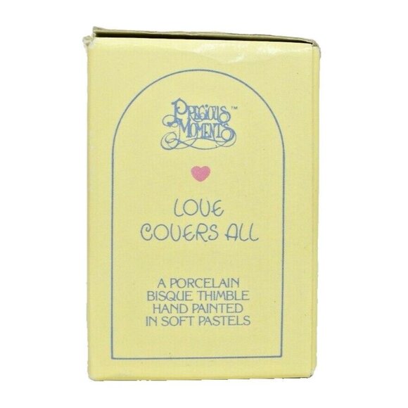 Enesco Precious Moments Love Covers All Vintage Collectible Porcelain Thimble - Picture 6 of 9